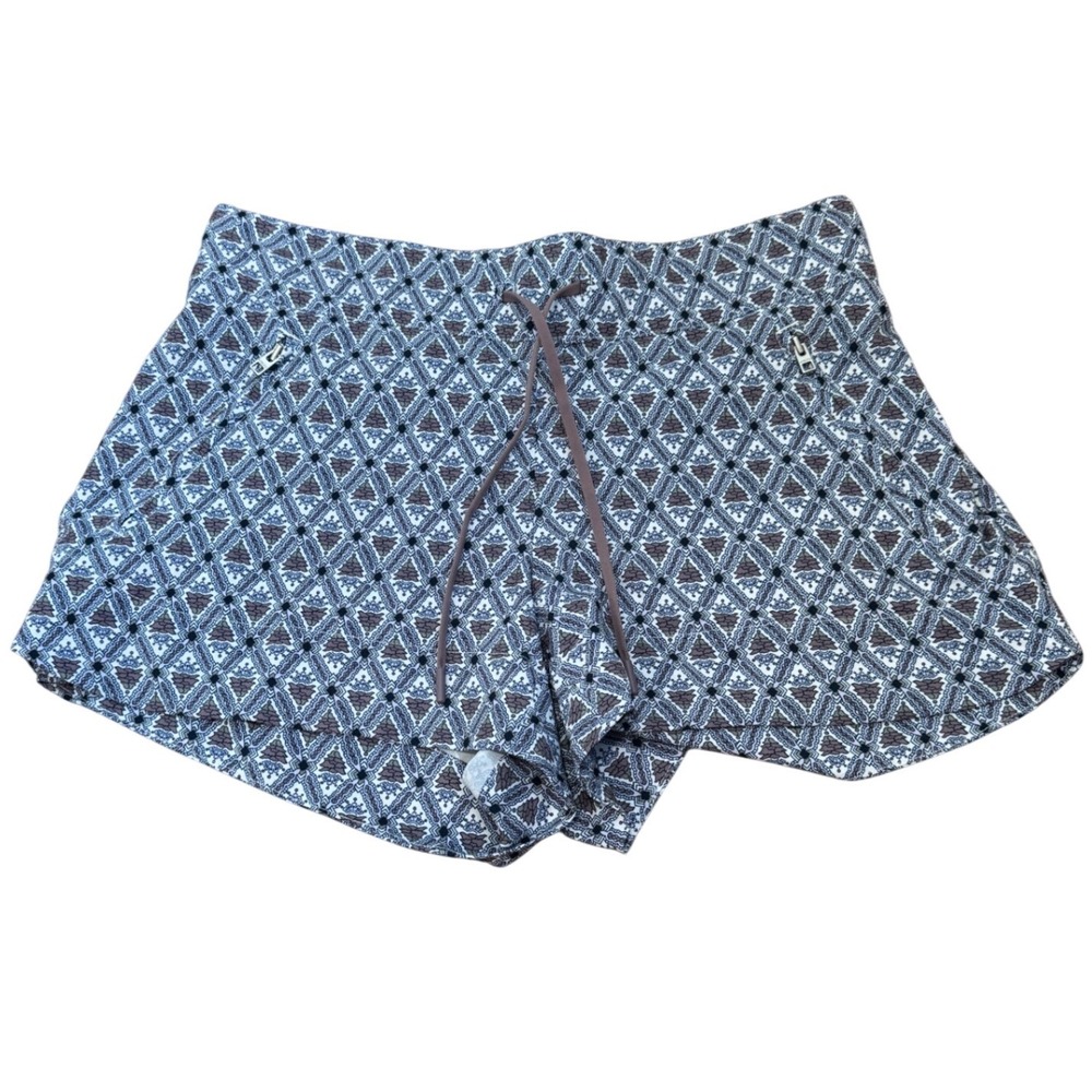 Athleta Hudson Shortie Shorts Blue Geometric Athletic Shorts Size 6